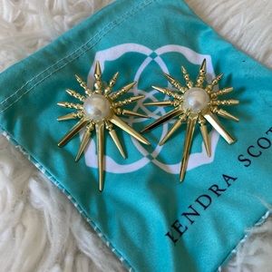 Kendra Scott Gold Rogan Sunburst Earrings Large